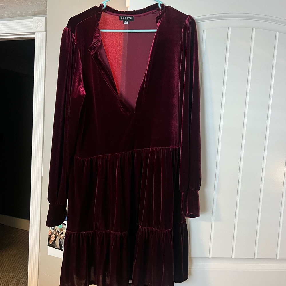 Burgundy Velvet Dress